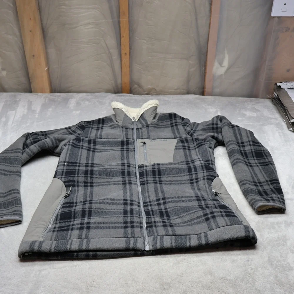 Columbia Jacket Womens XL Blue Plaid Panorama Ridge Fleece‎ Sherpa Lined Outddor